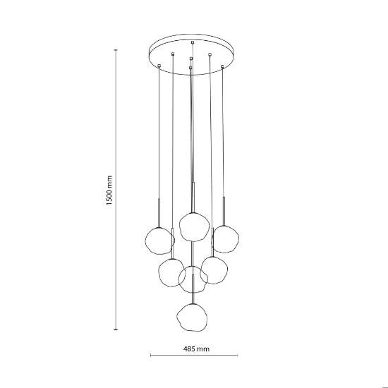 Lampadario a sospensioni in vetro cognac pendenti design moderno per soggiorno